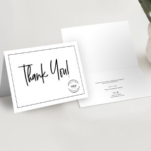 Personalized Logo Client Appreciation folded Letterpress Thank You Card