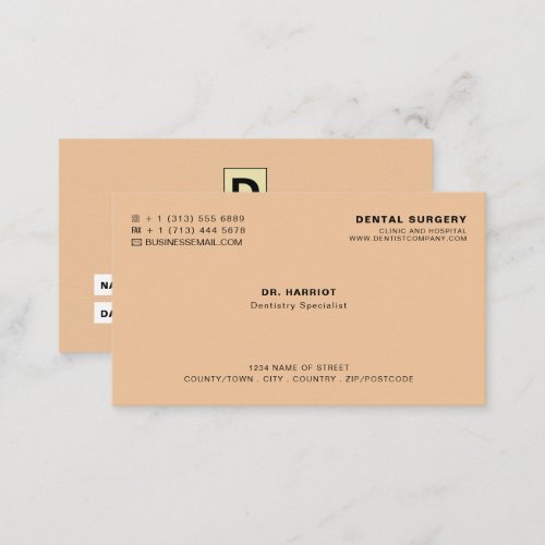Personalized Logo Dentist Appointment Business Card