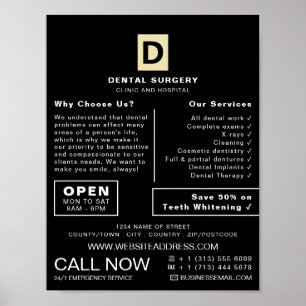 Personalized Logo, Dentistry, Dentist Advertising Poster