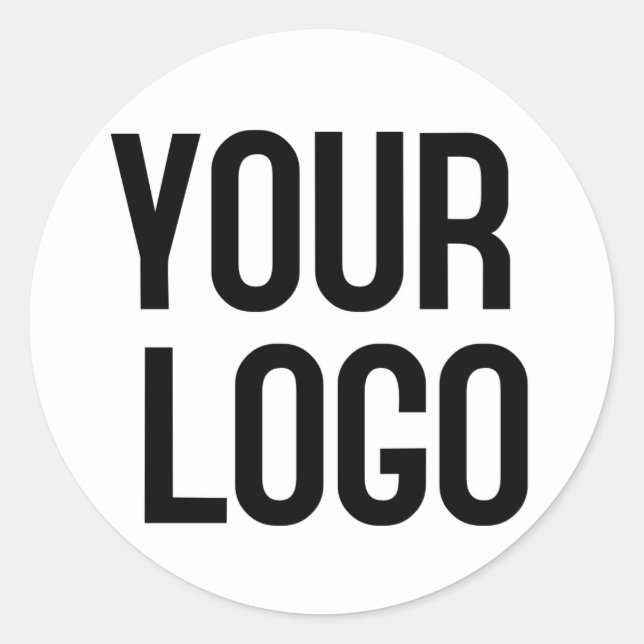Personalized logo design template on classic round sticker (Front)