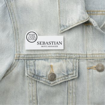 Personalized Logo Employee/staff Details Name Tag by Ricaso_Intros at Zazzle