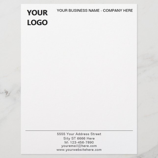 Personalized Logo Name Address Info Letterhead (Front)