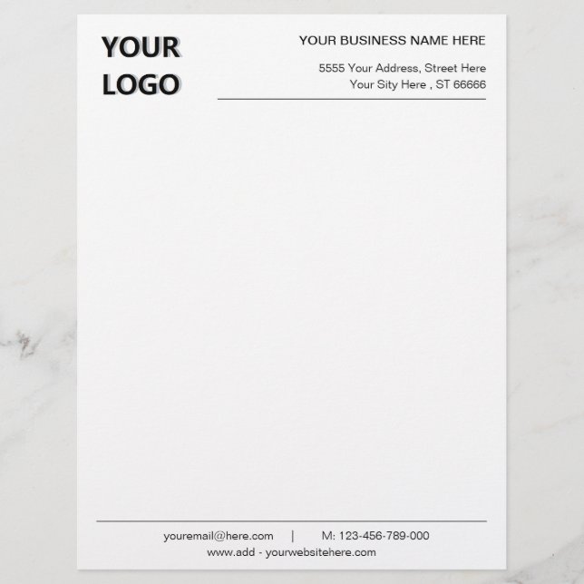 Personalized Logo Name Address Info Letterhead (Front)