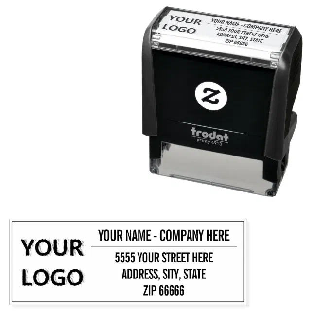 Distribution Names Stamp Personalized Logo Name Address Self-inking Stamp | Zazzle