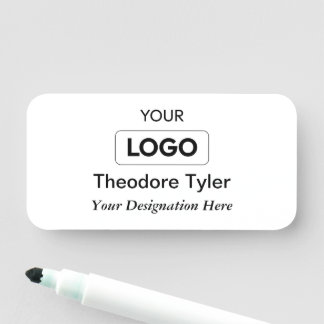 Personalized Logo Name Tag - Satin Gray Gradient