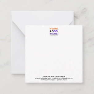 Personalized Logo No Minimum   Custom Office Note Card