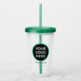 Personalized Logo No Minimum With Straw Acrylic Tumbler