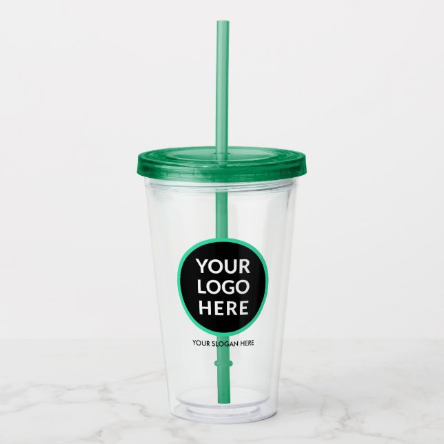 Personalized Logo No Minimum With Straw  Acrylic Tumbler (Front)