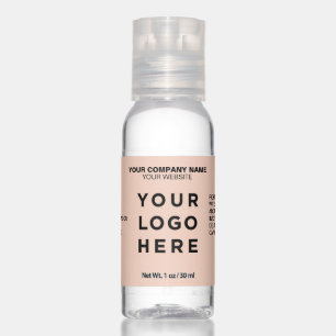 Personalized logo pastel blush pink beauty cute hand sanitizer