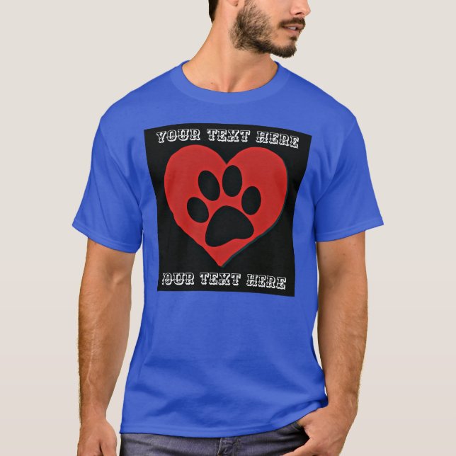 PERSONALIZED LOGO PAW PRINT HEART T-Shirt (Front)
