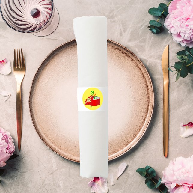 Personalized Logo Photo Art Party  Napkin Bands (Paper Napkin Bands to Personalize It to replace the Add Logo Here with your logo, photo or artwork.)