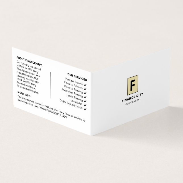 Personalized Logo & Photo, Business & Finance Business Card (Outside)