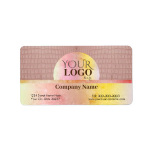 Personalized Logo Pink Alligator Texture Print Label