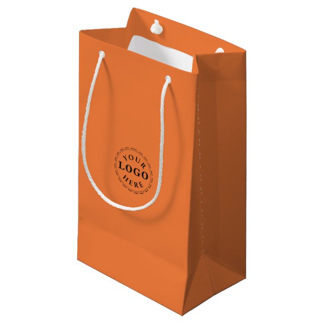 Personalized Logo Princeton Orange Small Gift Bag (Front Angled)