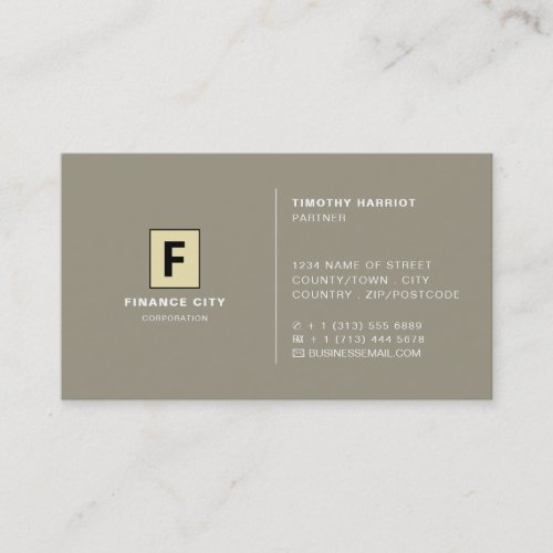 Personalized Logo Professional Business  Finance Business Card