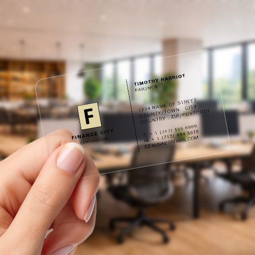 Personalized Logo, Professional Business & Finance Clear Business Cards