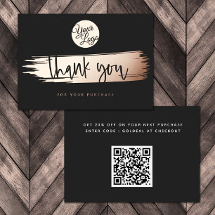 Personalized Logo QR Code Thank You Discount Card