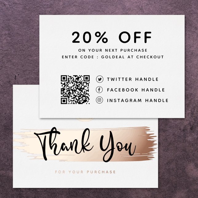  Personalized Logo QR Code Thank You Discount Card (Creator Uploaded)