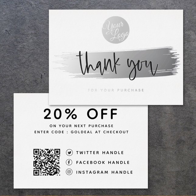  Personalized Logo QR Code Thank You Discount Card (Creator Uploaded)