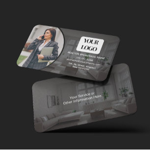 Personalized Logo Realtor Broker Real Estate Agent Business Card