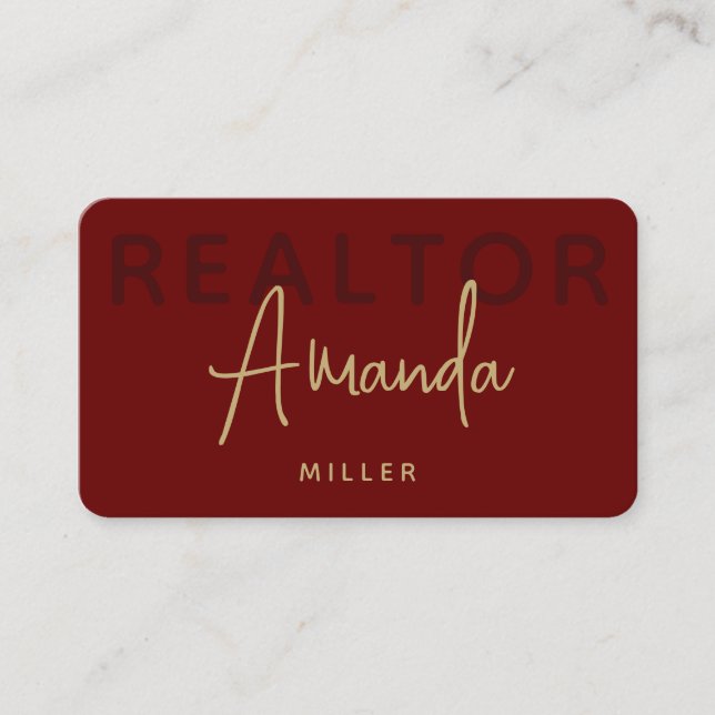 Personalized Logo Realtor Broker Real Estate Agent Business Card (Front)