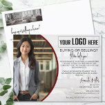 Personalized Logo Realtor Broker Real Estate Agent Postcard<br><div class="desc">The Personalized Logo Realtor Broker Real Estate Agent Postcard, the ultimate tool for sophisticated and impactful real estate marketing. This elegantly designed postcard is a standout in the realm of realtor marketing, combining sleek aesthetics with high functionality. Crafted with a chic, minimalist approach, it features editable calligraphy branding that adds...</div>
