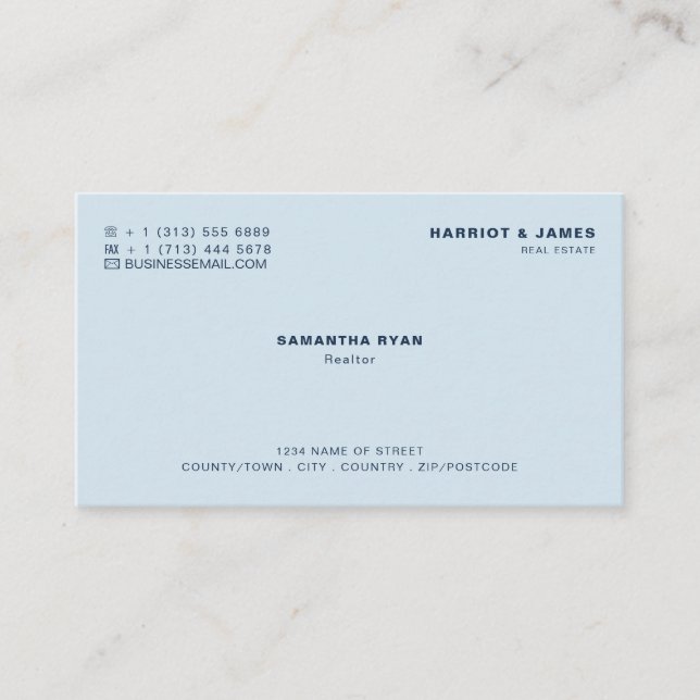 Personalized Logo, Realtor, Estate Agent Business Card (Front)