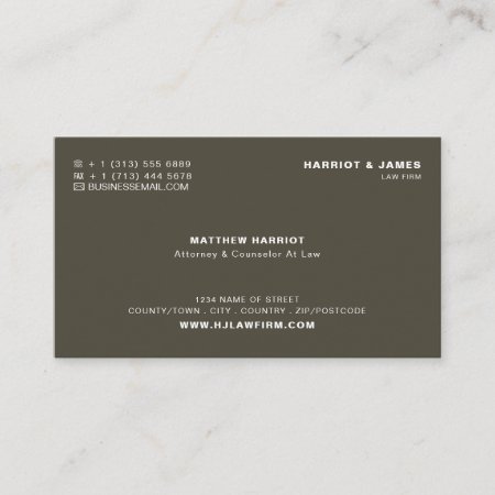 Personalized Logo, Sleek Legal Professional Business Card