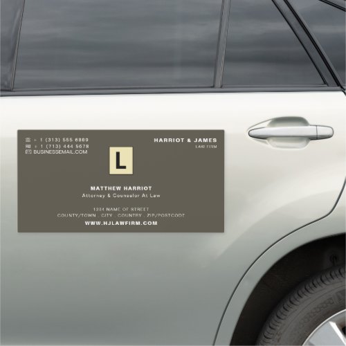 Personalized Logo Sleek Legal Professional Car Magnet