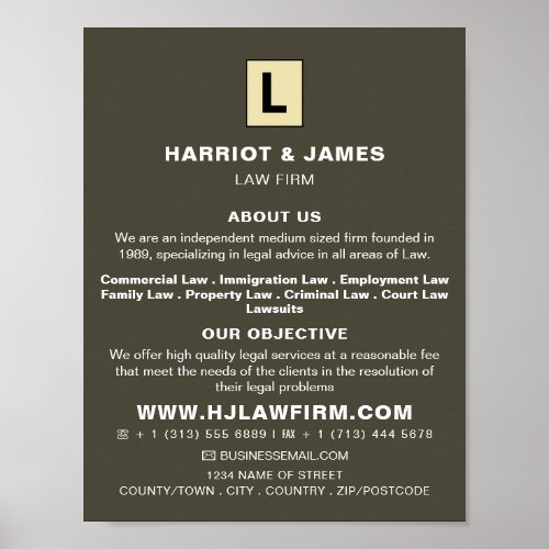 Personalized Logo Sleek Legal Services Advert Poster