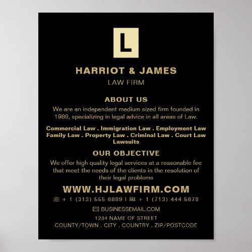 Personalized Logo Sleek Legal Services Advert Poster