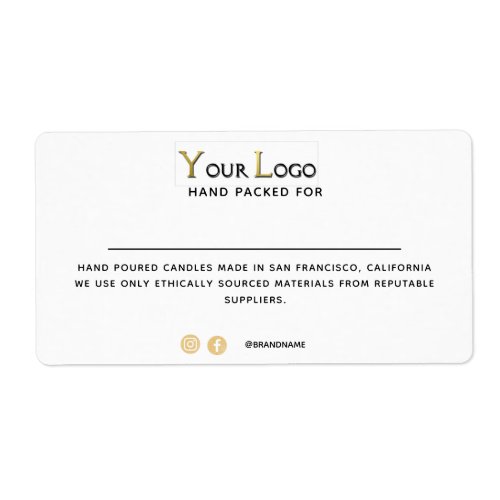 Personalized Logo Social Media White Shipping  Label