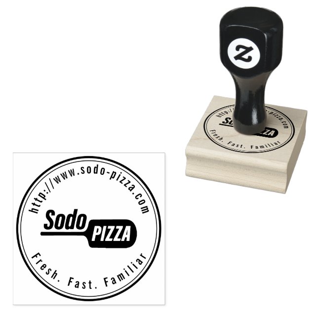 Personalized LOGO Sodo Pizza Rubber Stamp (Stamped)
