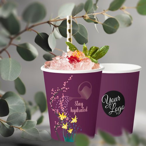 Personalized Logo Stay Hydrated Cute Professional Paper Cups