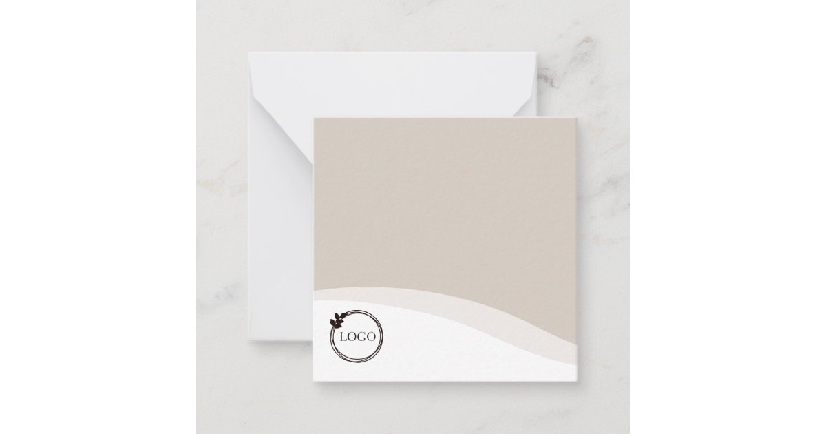 Personalized Logo Tan Note Card | Zazzle