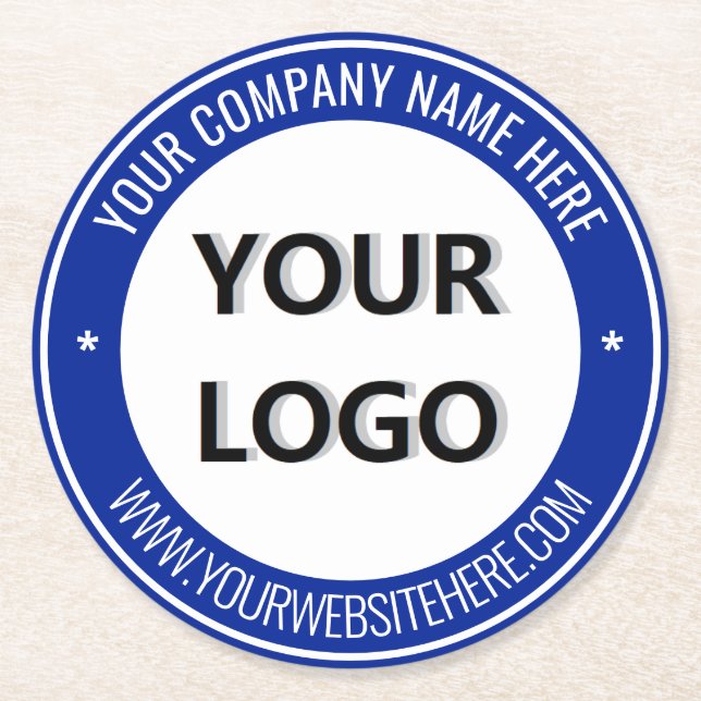Personalized Logo Text and Colors Paper Coaster (Front)