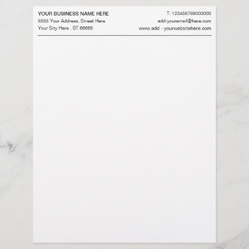 Personalized Logo Text Info Business Letterhead