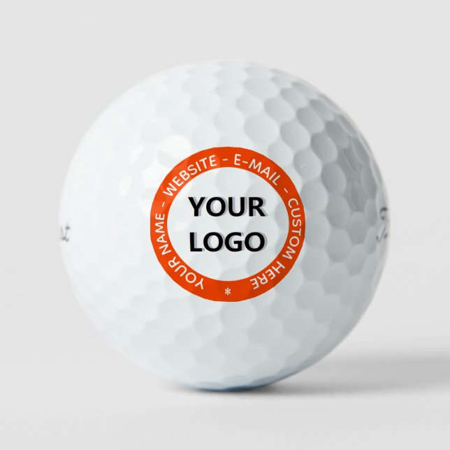 Personalized Logo Text Stamps Golf Balls Template (Front)