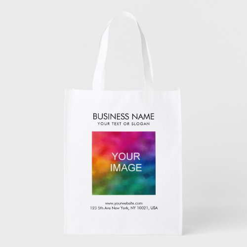 Personalized Logo Text Url Address Template Grocery Bag