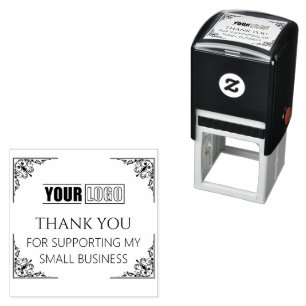 Personalized Logo Vintage Border Thank You Self-inking Stamp