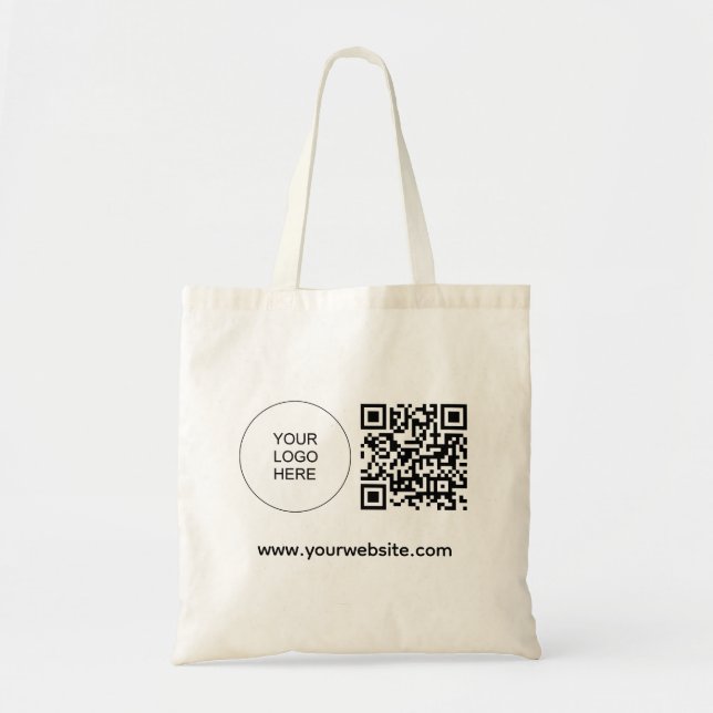 Personalized Logo Website Address Template QR Code Tote Bag (Front)