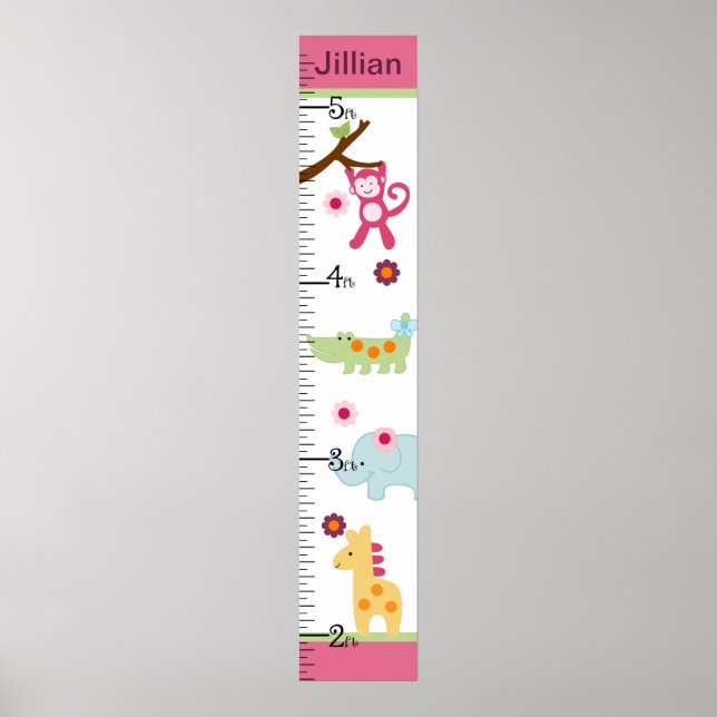 Personalized Lollipop Jungle/Animals Growth Chart (Front)