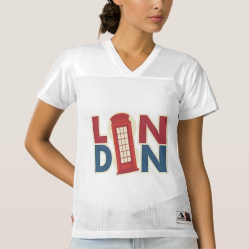 Personalized London Blue Red Phone Box Soccer Womens Football Jersey