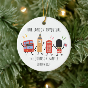Personalized London Family Trip Christmas Ornament