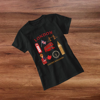 Personalized London Landmarks Travel-Themed T-Shirt