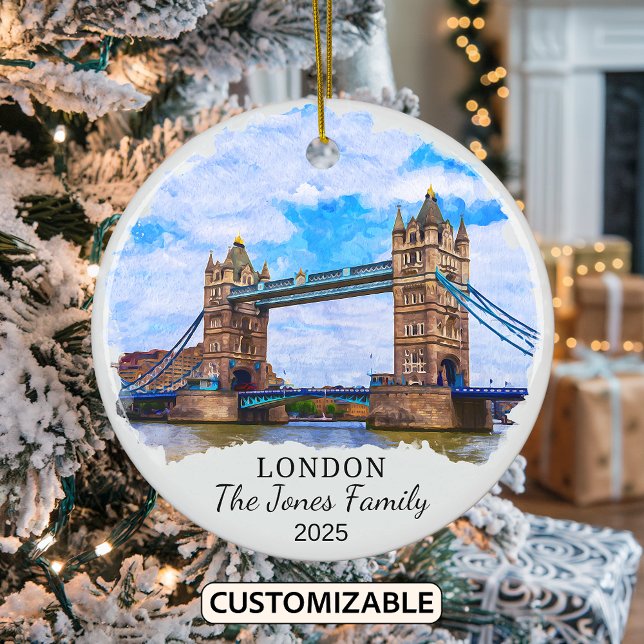 Personalized London Ornament, England Ceramic Ornament (Creator Uploaded)