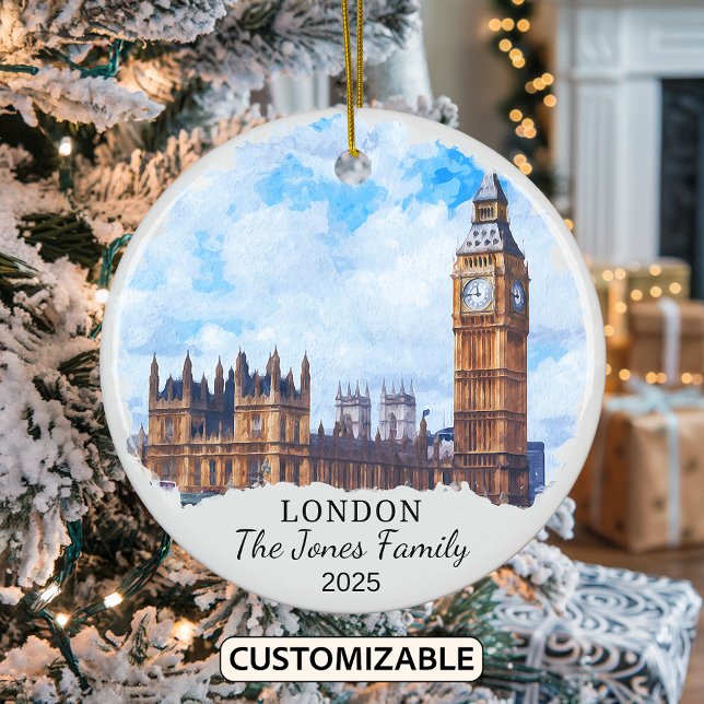Personalized London Ornament, England Ceramic Ornament (Creator Uploaded)