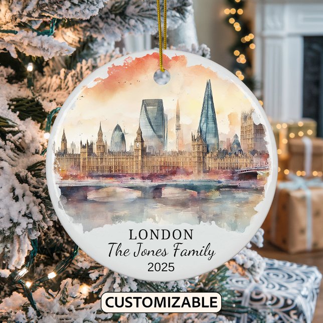 Personalized London Ornament, England Gift Ceramic Ornament (Creator Uploaded)