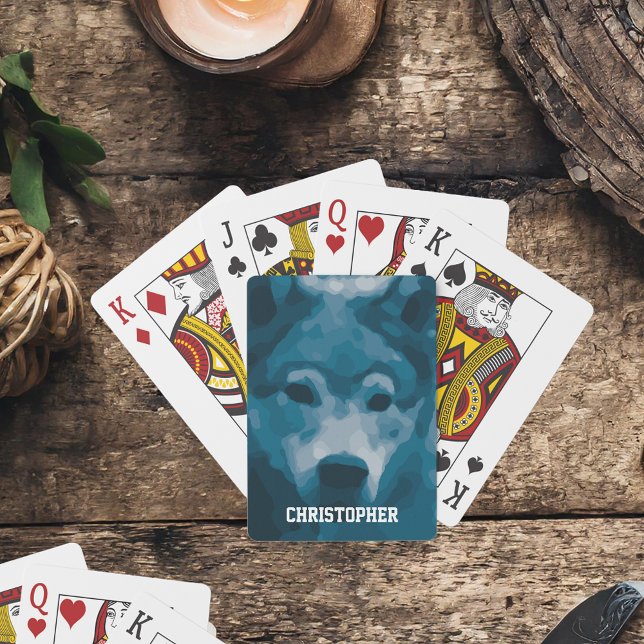 Personalized Lone Wolf Illustration Playing Cards (Creator Uploaded)
