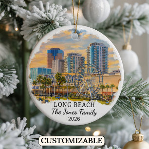Personalized Long Beach Ornament Custom California